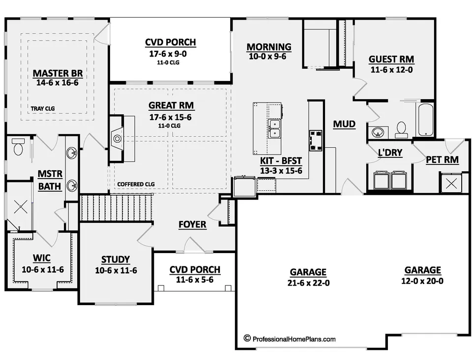 The Verona main level floor plan